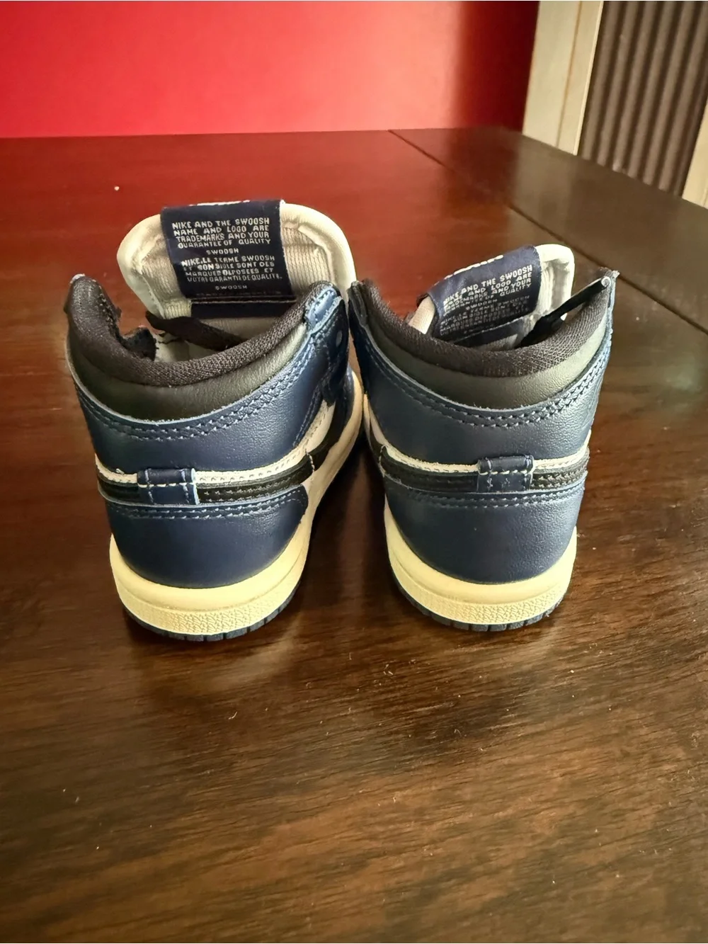 Nike Kids Navy, White and Black High-Top Sneakers